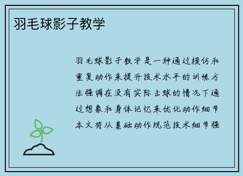 羽毛球影子教学